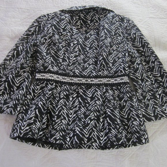 Nanette Lepore Jacket 4 Black/White - Picture 5 of 9